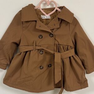 SHEIN Brown Kids Pea Coat